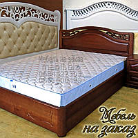 Ліжко двоспальне дерев'яне з шухлядами з підіймальним механізмом біла