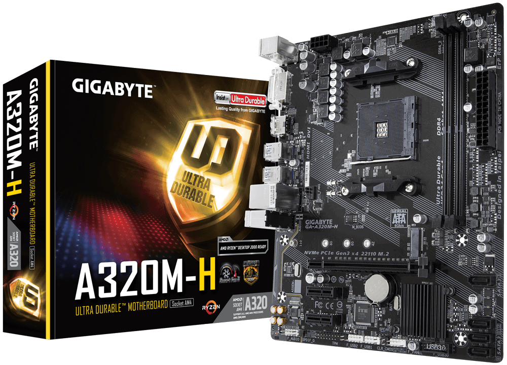 Материнська плата Gigabyte GA-A320M-H (AM4)