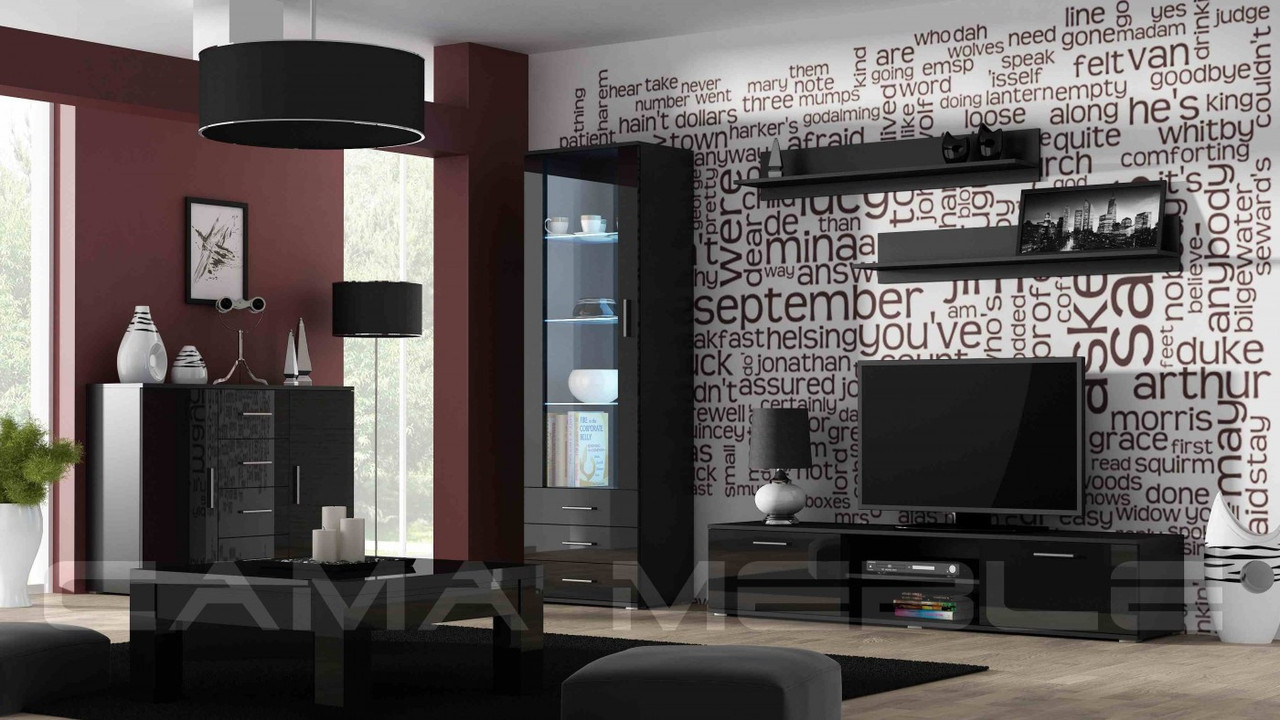 Вітальня Soho 2 Cama чорний/чорний глянець, фото 1