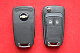 Викидний корпус ключа 2 кнопки Chevrolet cruze, aveo з 2010 р. під оригінал, фото 3