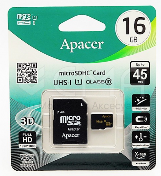 Карта Памяти Apacer 10 Класс + SD Адаптер 16 GB — Купить Недорого на ...