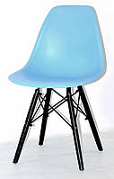 Стул Nik Black голубой 50 на черных деревянных ножках, дизайн Charles & Ray Eames DSW, код 8613