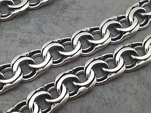 Чоловічий срібний ланцюжок цепочка Бісмарк середнього розміру 55 см