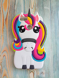 Гумовий об'ємний 3D чохол для Huawei Y6 Pro 2017 / P9 lite mini Єдиноріг