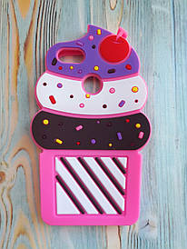 Гумовий об'ємний 3D чохол для Huawei Y6 Pro 2017 / P9 lite mini Тістечко малинове