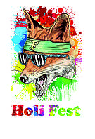 Футболка з принтом Лисиці, Фестиваль Фарб Холі, футболка на Фестиваль Фарб, Рекомендується на Holi Fest!