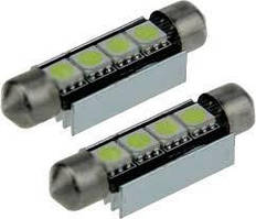 LED лампа Idial 447 T10 C5W 4Led 5050 SMD c обманкою (2шт)