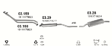 Глушник задня частина!/ BMW E30 2.0i/2.4D 82-91, фото 2