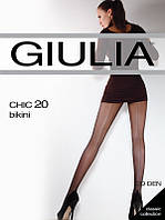 Колготки со швом и ажурными трусиками GIULIA Chic 20 bikini 2, NERO (черный)