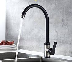 Змішувач для кухні з неіржавкої сталі (SUS304) SANTEP 1290ES Чорний