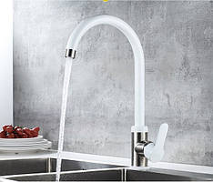 Змішувач для кухні з неіржавкої сталі (SUS304) SANTEP 1490ES Білий