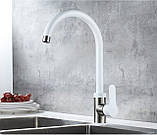 Змішувач для кухні з неіржавкої сталі (SUS304) SANTEP 1490ES Білий, фото 2