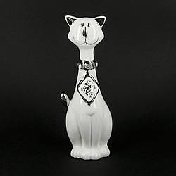 Статуетка кот керамічний білий HYS21095-1