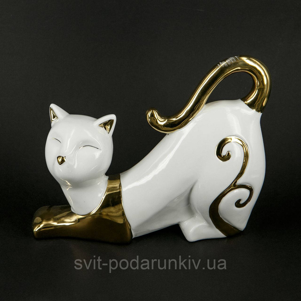 Порцелянова статуетка кішки "Добрий ранок" HYS21248-1J, фото 1