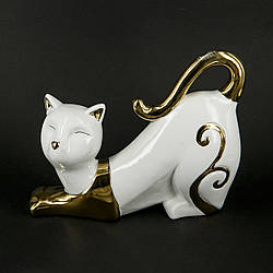Порцелянова статуетка кішки "Добрий ранок" HYS21248-1J