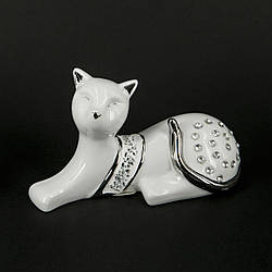 Фігурка кішки з камінчиками HYS21249-W