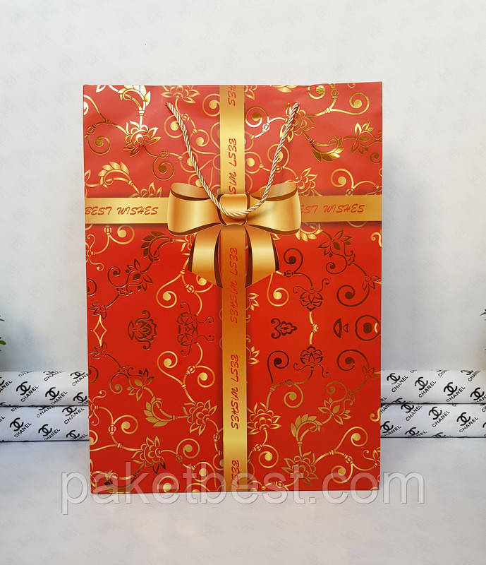Подарунковий Пакет Преміум ГІГАНТ 31х42х12см, фото 1