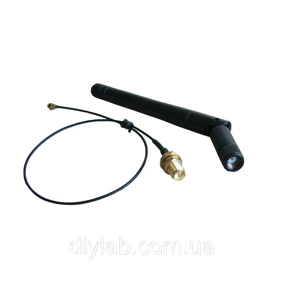 Антена WIFI 2.4GHz +3dBi з інтерфейсним кабелем, фото 1