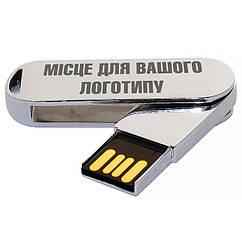 Флеш накопичувач у металевому корпусі під гравіювання логотипу 4ГБ СРІБНИЙ колір (0493-4GB) | Юсб флешка