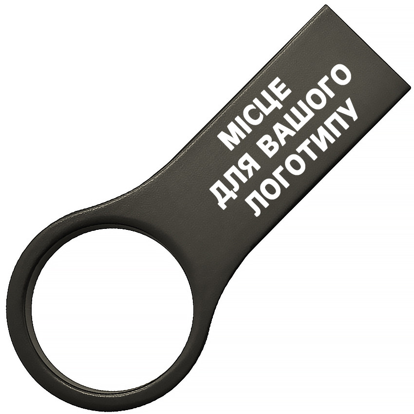 Флеш накопичувач у металевому корпусі ЧОРНИЙ колір під гравіювання логотипу 64ГБ (0495-4-64GB) | Юсб флешка