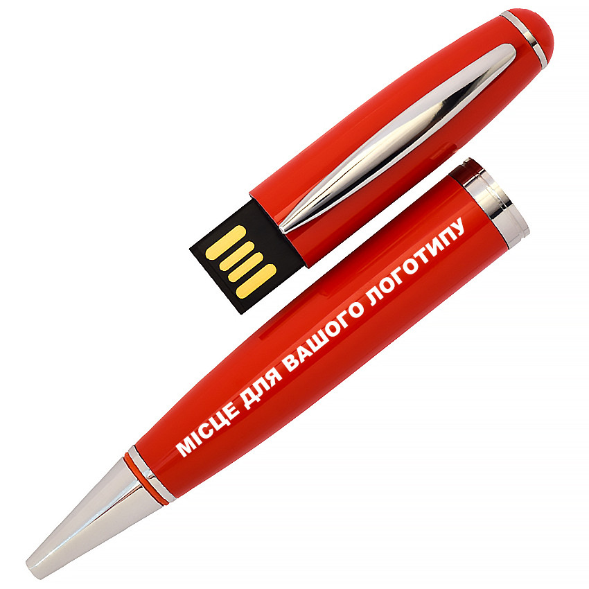 USB Флеш накопичувач РУЧКА 16ГБ Червоний (під нанесення) 1122-4-16GB | Юсб флешка