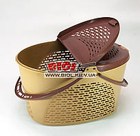 Кошик пластиковий для пікніка 46х35х27 см (колір-бежево-коричневий) Senyayla (Туреччина) SE-2310