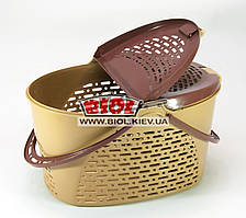 Кошик пластиковий для пікніка 39х28х22 см (колір-бежево-коричневий) Senyayla (Туреччина) SE-2330