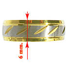 Обручку 6 мм під Золото Комбіноване, з Нержавіючої Сталі р 19,20,21, фото 3