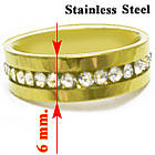 Обручку 6 мм під Золото Зі Стразами з Нержавіючої Сталі, розміри 17,18,19,20,21, Біжутерія Каблучки, фото 2