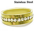 Обручку 6 мм під Золото Зі Стразами з Нержавіючої Сталі, розміри 17,18,19,20,21, Біжутерія Каблучки, фото 3