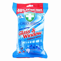 Салфетки для уборки стекол и зеркал Green&Shield Window&Glass 70шт.