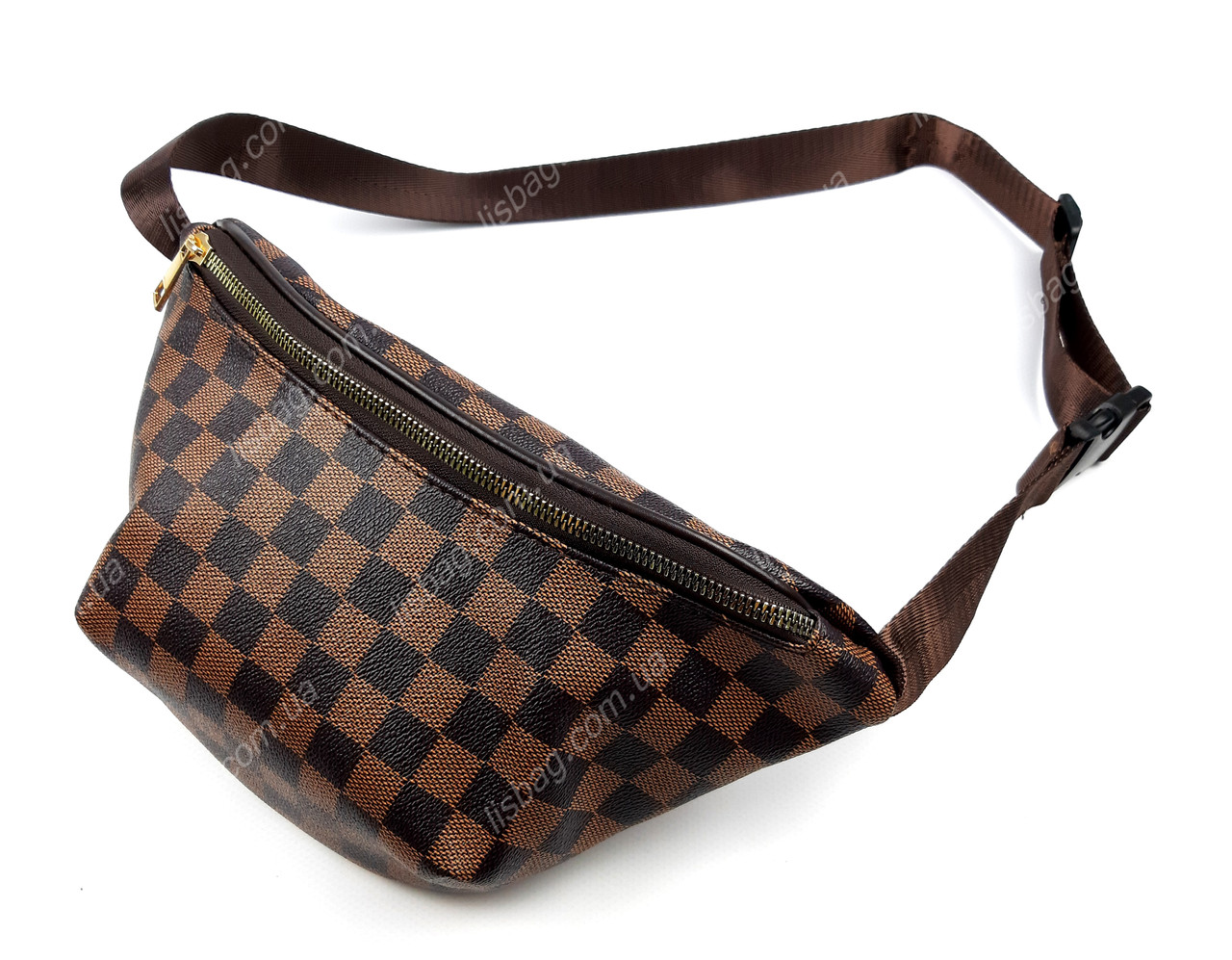 Сумка на пояс louis vuitton из качественного PU коричневая - фото 4 - id-p988516717