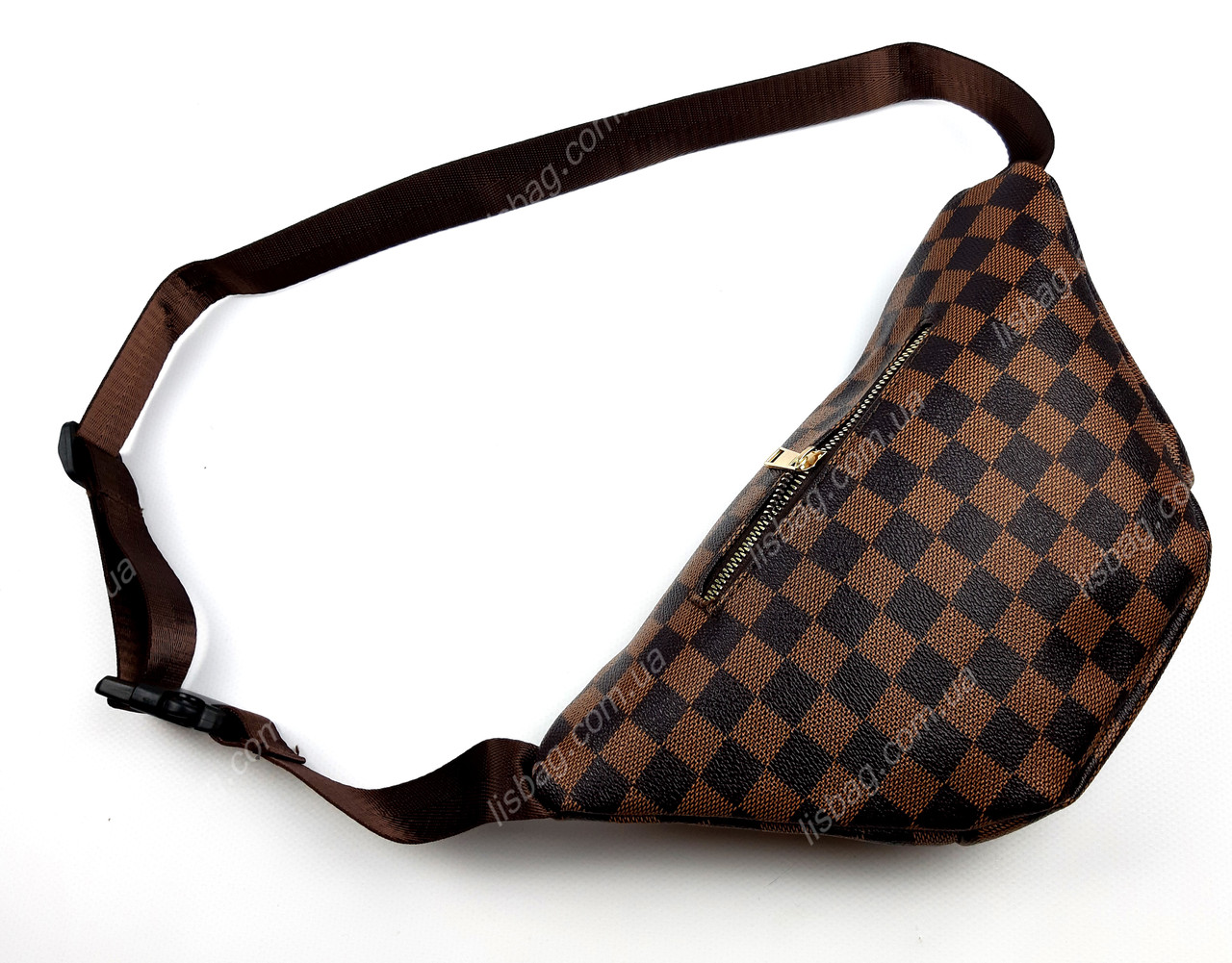 Сумка на пояс louis vuitton из качественного PU коричневая - фото 6 - id-p988516717