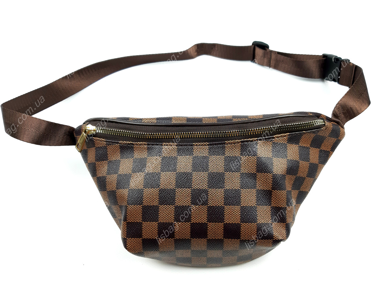 Сумка на пояс louis vuitton из качественного PU коричневая - фото 7 - id-p988516717