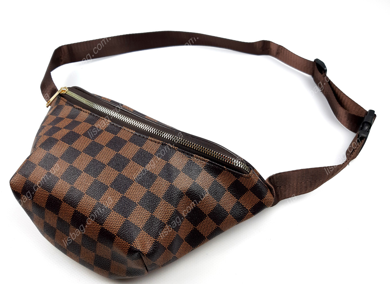 Сумка на пояс louis vuitton из качественного PU коричневая - фото 2 - id-p988516717