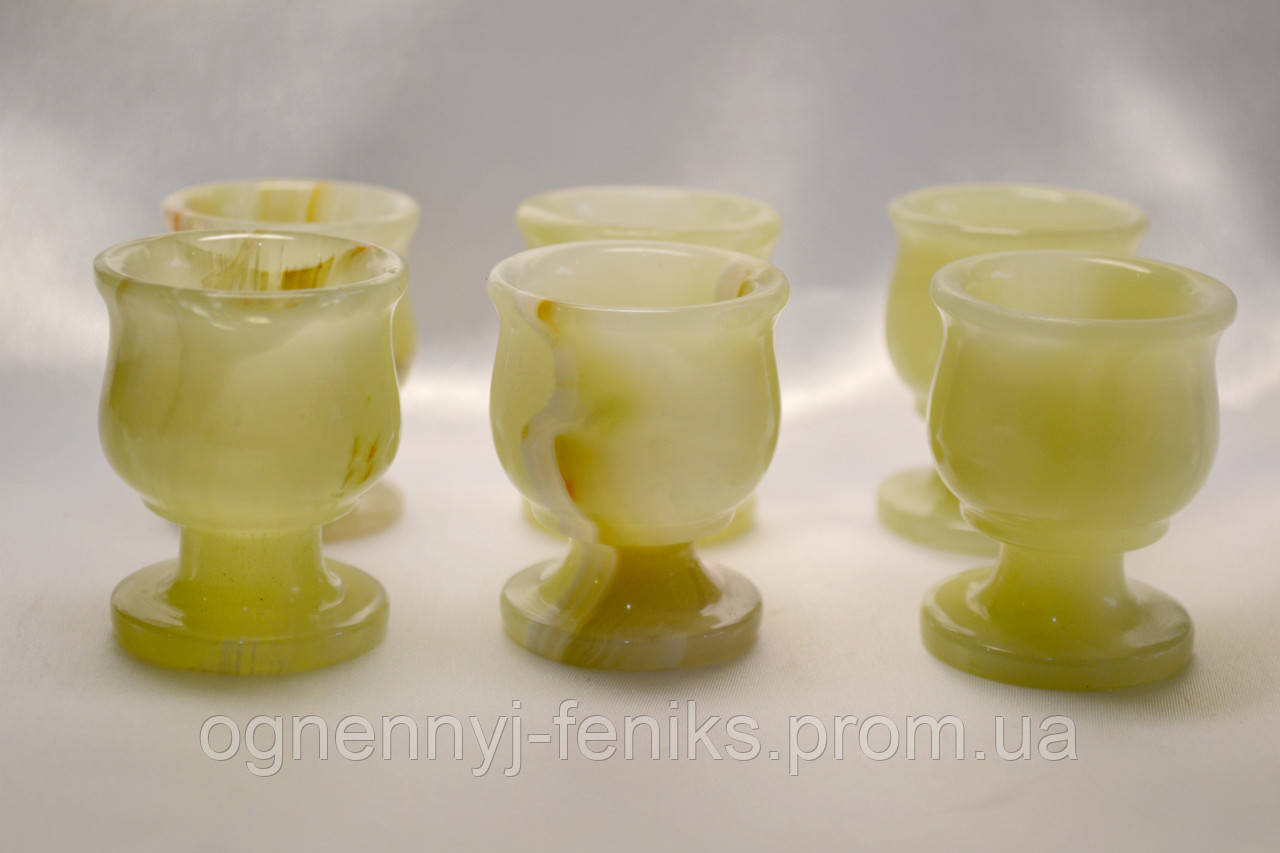 Рюмки из камня Оникс 6 штук (5х4 см) (ID#101119538), цена: 298 ...