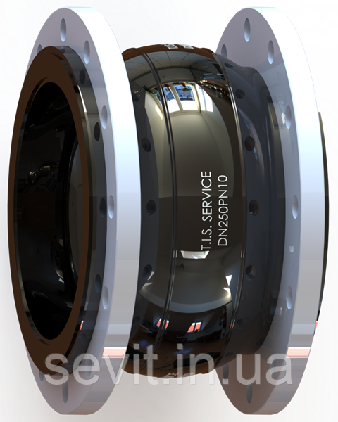 Вставка антивібраційна фланцева T.I.S service (Італія) N315 TIS DN600 PN10 (ДУ600 РУ10) ТІС, фото 1