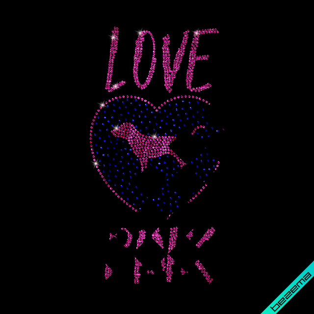 Аплпикации, латки на светри Love Логотип (Скло,2мм-розов.,2мм-сін.)