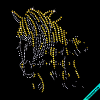 Термотрансфер на гипюр Лошадь (Стекло,3мм-бел.,4мм-оранж.)
