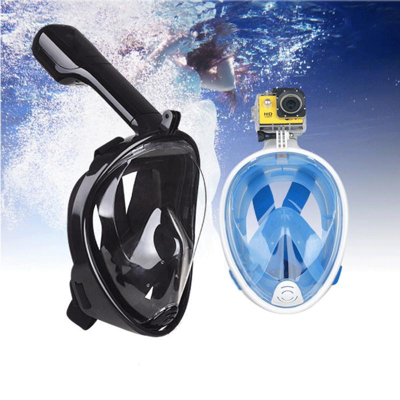 Повна панорамна маска для плавання FREE BREATH (L/XL) M2068G з кріпленням для камери