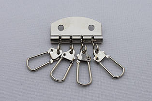 Ключниця на 4 карабіна, ширина 34 мм, колір - нікель, артикул СК 5032