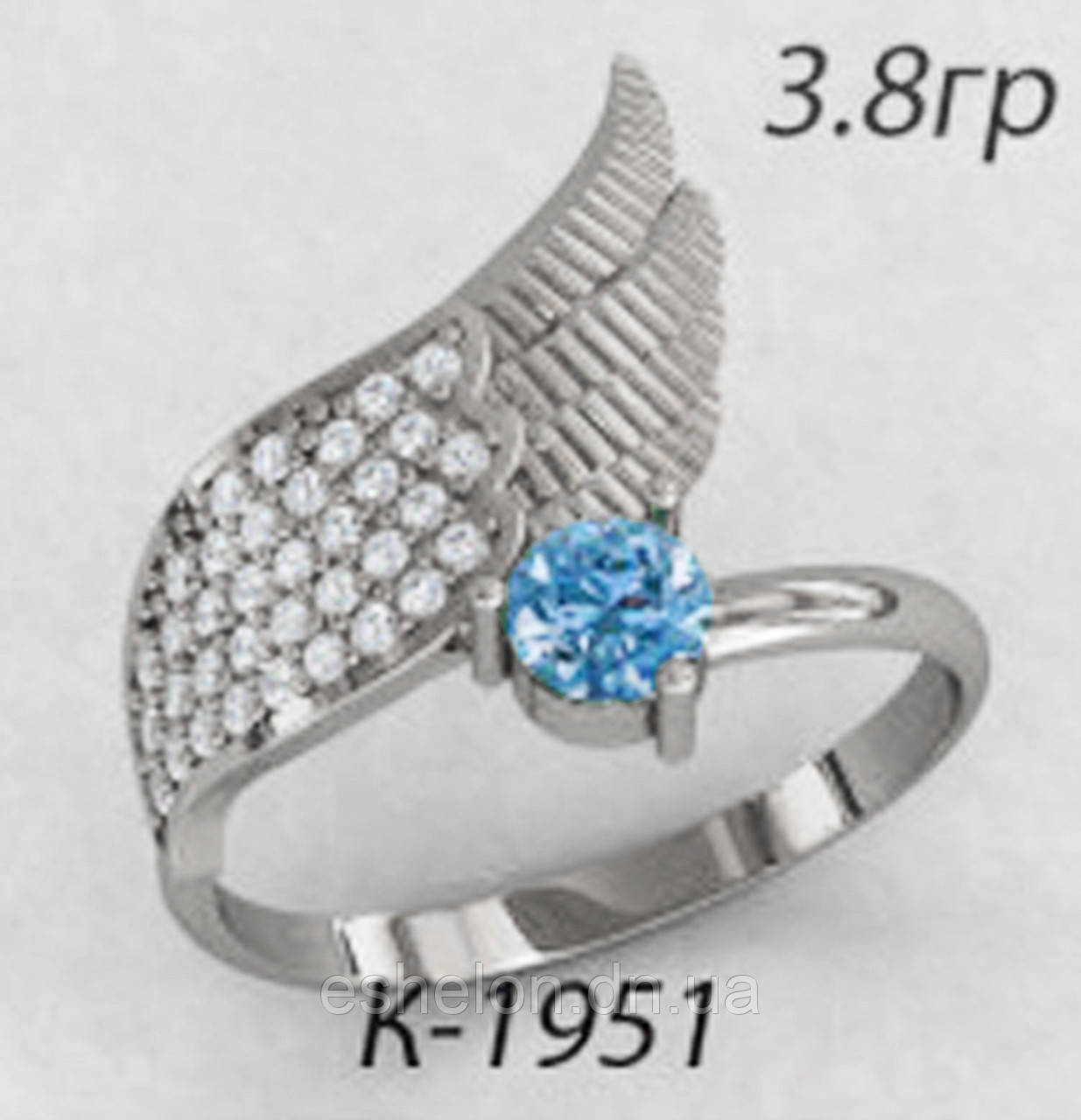 Жіноче кільце срібне Крило Ангела, фото 1