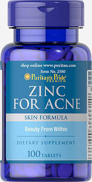 Zinc For Acne (100 tablets) Puritan's Pride