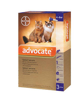Advocate Bayer Адвокат краплі для кішок від 4 до 8 кг 3 піпетки