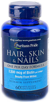 Hair, Skin & Nails One Per Day Formula (60 softgels) Puritan's Pride
