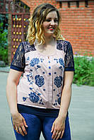 Летняя женская футболка Весна. Размеры 50-56