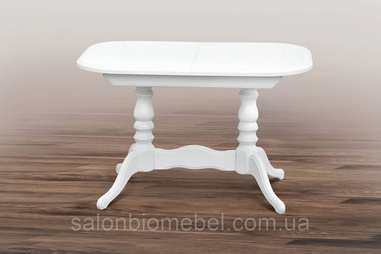 Стіл обідній дерев'яний розкладний Шервуд (білий), фото 1