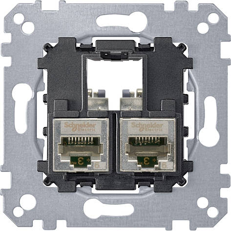 Механізм розетки 2хRJ45 5 категорія FTP Merten MTN4575-0012, фото 1