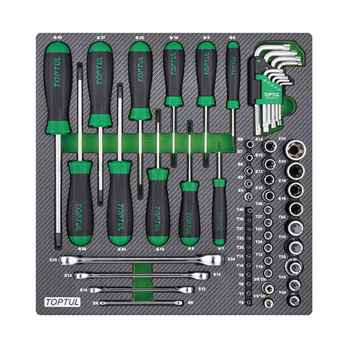 Набір інструменту в ложементі комбінованого 61ед. (тип С) TOPTUL GEC6102