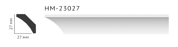 Карниз стельовий гладкий Classic Home HM-23027 , ліпний декор з поліуретану